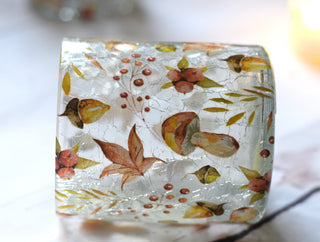 Woodland Crackled Glass Candle Holder