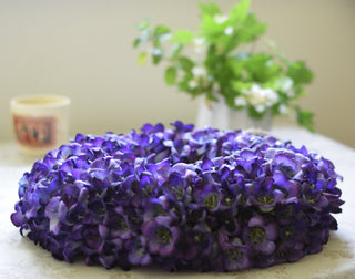Faux Bluebell Head Wreath