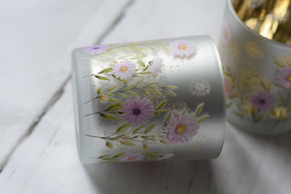 Blush Meadow Daisy Gold-Glow Candle Holder