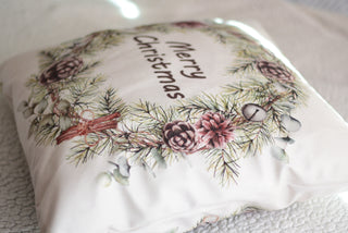 Merry Christmas Wreath Cushion