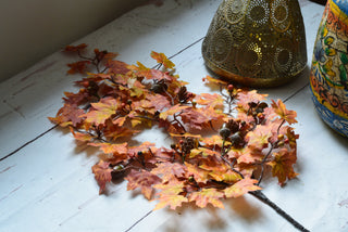 Faux Maple Leaf Stem with Acorns & Pine Cones – 70cm