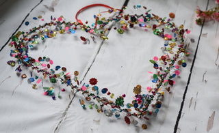 Rainbow Confetti Heart Wreath