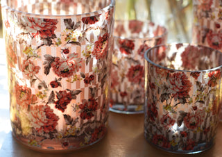 Peonies candle holder