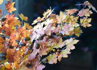 Faux Maple Leaf Stem with Acorns & Pine Cones – 70cm