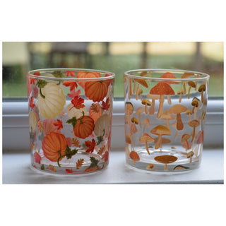 Autumn Candle Holders with Pumpkins & Mushrooms