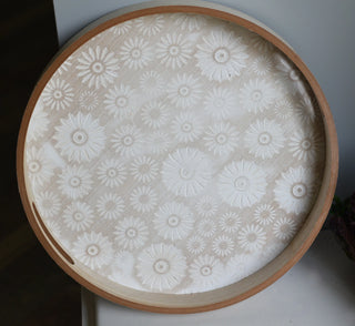 Delicate Round Wooden Tray