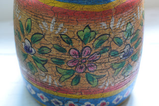 Hand-Painted Honey-Gold Indian Decorative Pot | Original Decorative Vessel