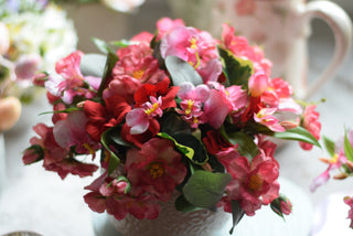 Lilac Ceramic Pot with Pink Floral Display