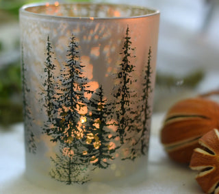 Snowy Forest Candle Holder