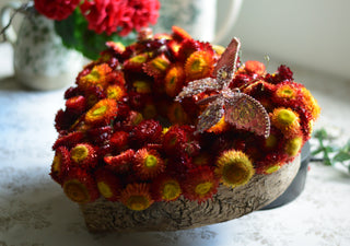 Dried Helichrysum Heart Arrangement