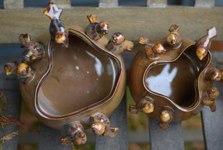 Rustic Brown Pots with Seven Birds