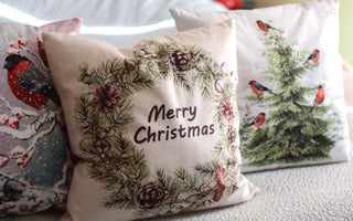 Merry Christmas Wreath Cushion