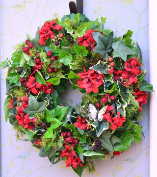 Pelargonium UV protected Handmade  faux wreath