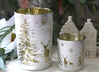 Silver Deer T-Light Candle Holders