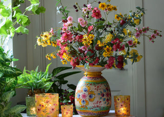 Hand-Painted Blush, Sage and Honey  Decorative Pot