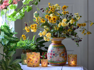 Hand-Painted Blush, Sage and Honey  Decorative Pot