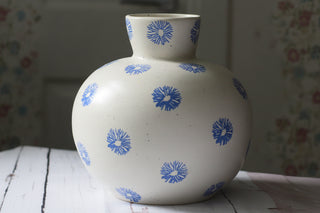 Handmade Blue Dandelion Ceramic Vase