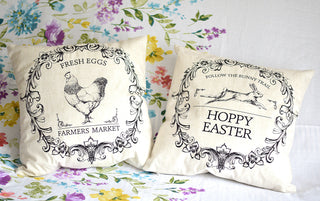 Farmhouse Rabbit & Hen Cushions