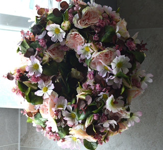 Cottage Garden Rose & Cosmos Wreath