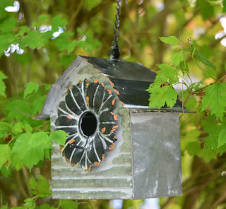 Vintage Grey & Black Design Birdhouse