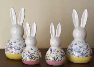 Charming ceramic rabbit figurines