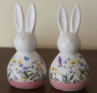 Charming ceramic rabbit figurines