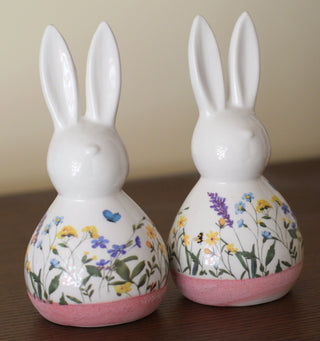 Charming ceramic rabbit figurines