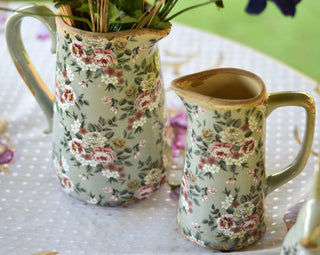 Vintage jugs in grey colour