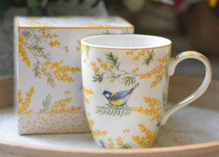 Spring Mimosa Bird Mug 350 ml