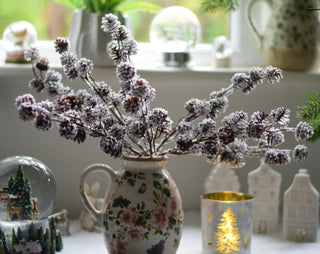 Woodland-Inspired Snowy Pinecone Stems