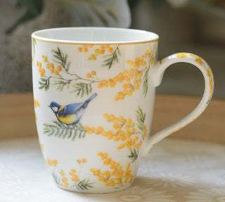Spring Mimosa Bird Mug 350 ml
