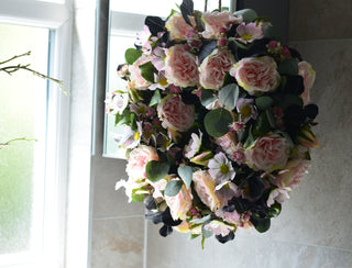 Cottage Garden Roses & Eucalyptus Wreath