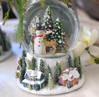 Musical Snowman & Santa Snow Globe