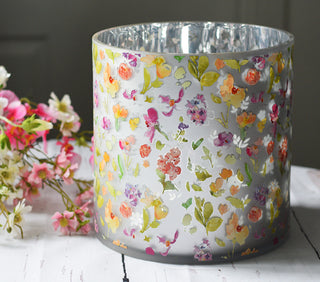 Blush Butterfly Garden Glass Candle Holder