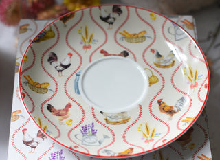 Countryside Rooster Porcelain Cup & Saucer Set – 370ml