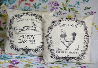 Farmhouse Rabbit & Hen Cushions