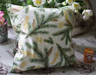 Nature-Inspired Winter Forest Cushion