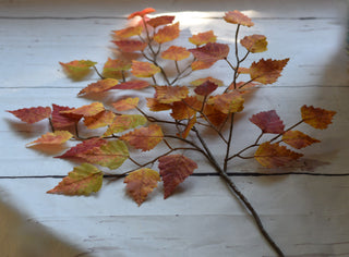 Artificial Autumn Arrangement – Burgundy Vine Leaf, Berry & Birch