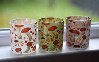 Foggy Forest Mushroom Candle Holders