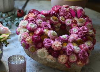 Preserved Rose & Helichrysum Heart Arrangement