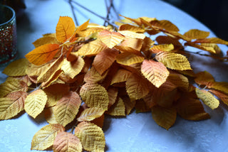 Faux Autumn Hornbeam Leaf Branch – 67–70 cm