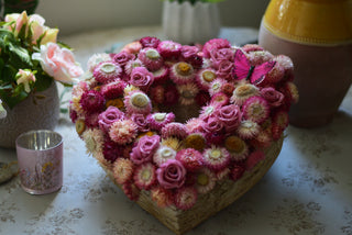 Preserved Rose & Helichrysum Heart Arrangement