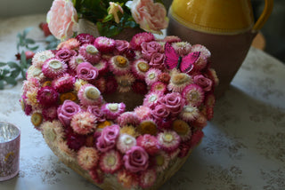 Preserved Rose & Helichrysum Heart Arrangement