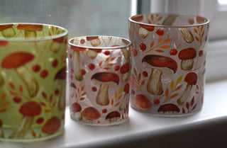 Foggy Forest Mushroom Candle Holders