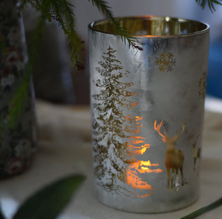 Silver Deer T-Light Candle Holders