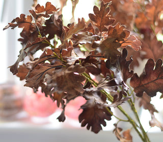 Soft Faux Autumn Oak Leaf Stem – 80 cm