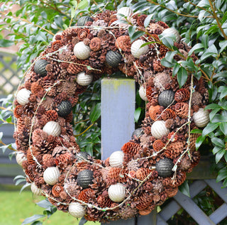Festive Pinecones & Baubles Wreath