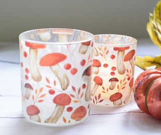 Autumn Mushroom Glass Candle Holder – Three Sizes