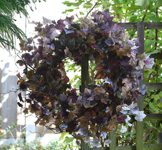 Rustic Burgundy Autumn Foliage & Burdock Wreath
