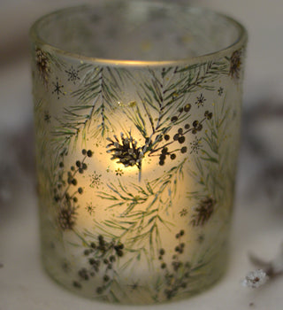Cozy Winter Pinecone Candle Holder